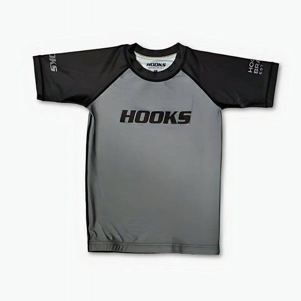 Hooks Kids 2026 Ranked BJJ Rash Guard - Grey