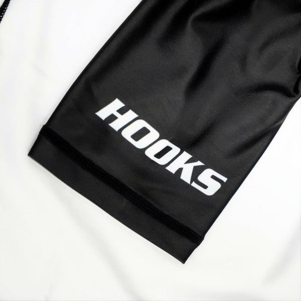 Hooks Kids 2026 Ranked BJJ Rash Guard - White
