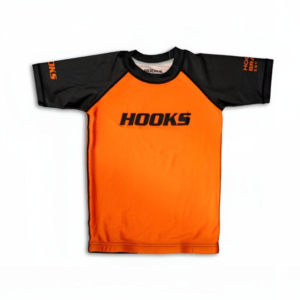 Hooks Kids 2026 Ranked BJJ Rash Guard - Orange