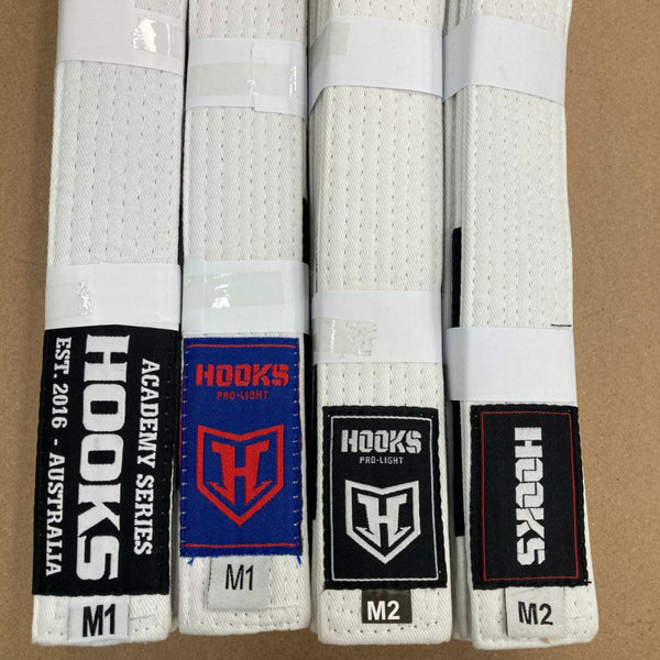 Hooks - Clearance White BJJ Belt Kids & Adults - Hooks Jiu-Jitsu