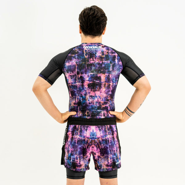 Hooks Short Sleeve BJJ Rash Guard - Grunge