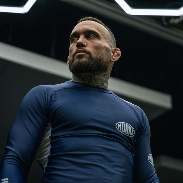 Hooks Long Sleeve BJJ Rashguard - Navy