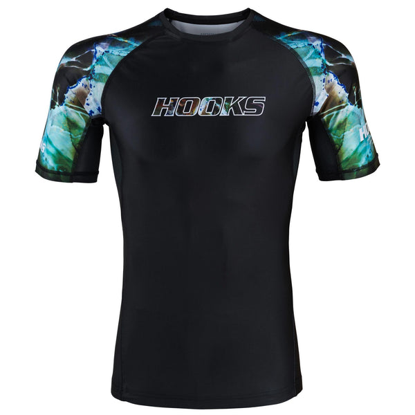 Hooks Short Sleeve BJJ Rash Guard - Dark Lights