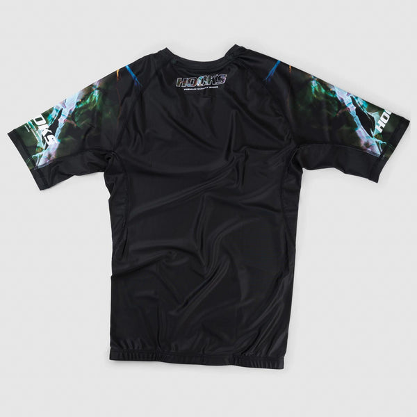 Hooks Kids Short Sleeve BJJ Rash Guard - Dark Lights