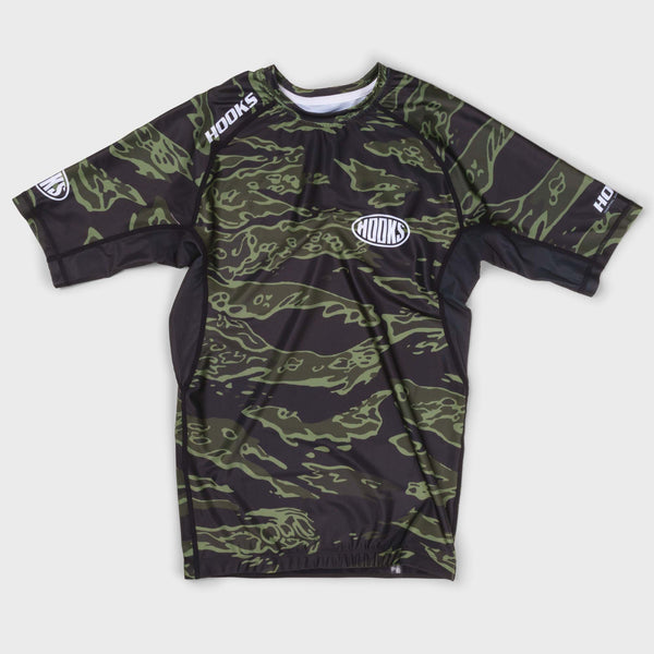 Black Tiger Camo jiu-jitsu rash guard by Hooks for no-gi training