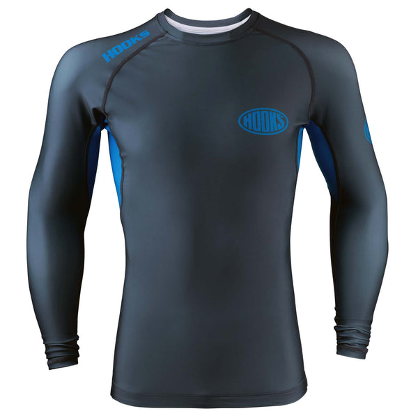 Hooks Fusion Long Sleeve BJJ Rash Guard - Coal