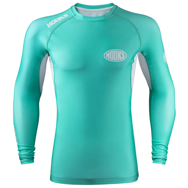 Hooks Fusion Long Sleeve BJJ Rash Guard - Teal