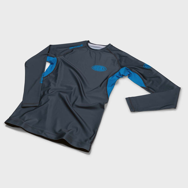 Hooks Fusion Long Sleeve BJJ Rash Guard - Coal