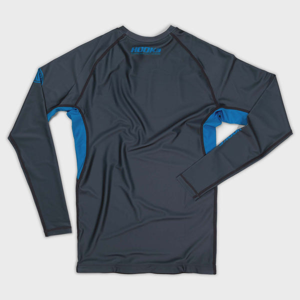 Hooks Fusion Long Sleeve BJJ Rash Guard - Coal