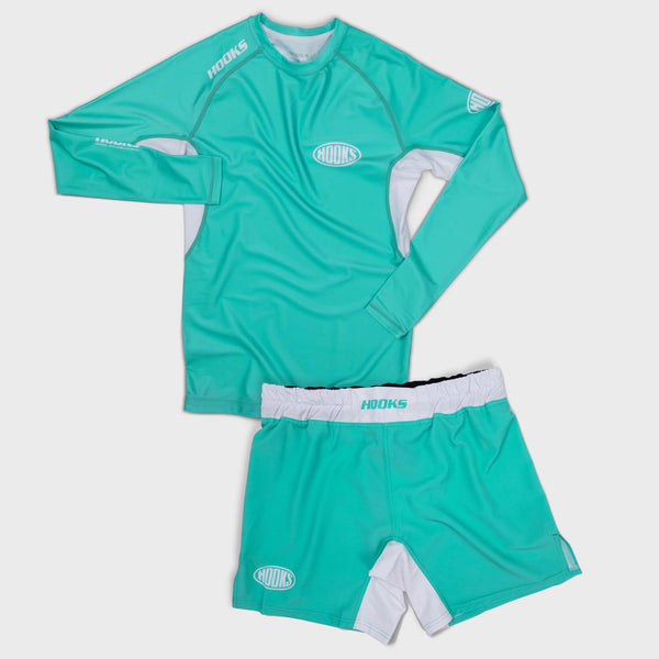 Hooks Fusion Long Sleeve BJJ Rash Guard - Teal
