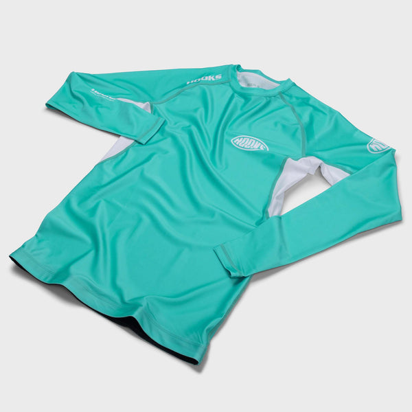Hooks Fusion Long Sleeve BJJ Rash Guard - Teal