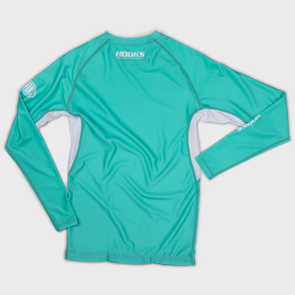 Hooks Fusion Long Sleeve BJJ Rash Guard - Teal