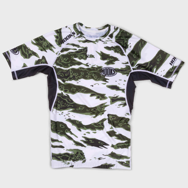 Black Tiger Camo jiu-jitsu rash guard by Hooks for no-gi training