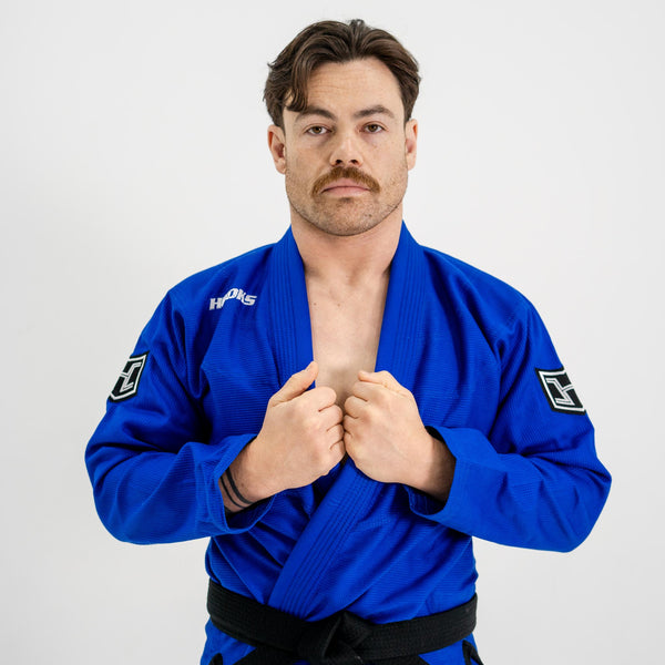 Hooks GI Prolight II, Blue with Black, 2024 IBJJF Legal, Ultra-Soft BJJ Kimono