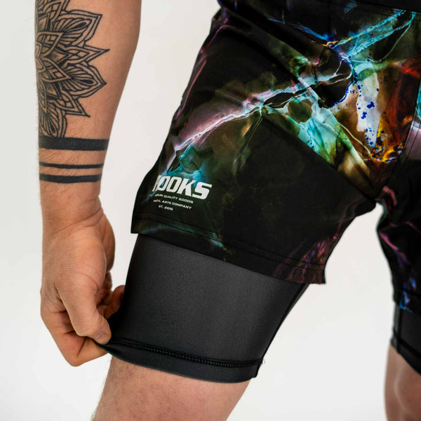 Hooks MMA Shorts - Dark Lights Fight Shorts.