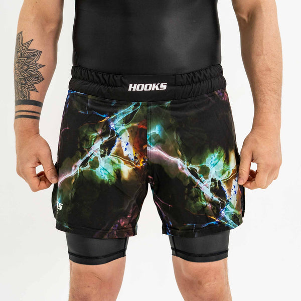 Hooks MMA Shorts - Dark Lights Fight Shorts.