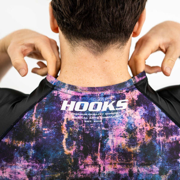 Hooks Short Sleeve BJJ Rash Guard - Grunge