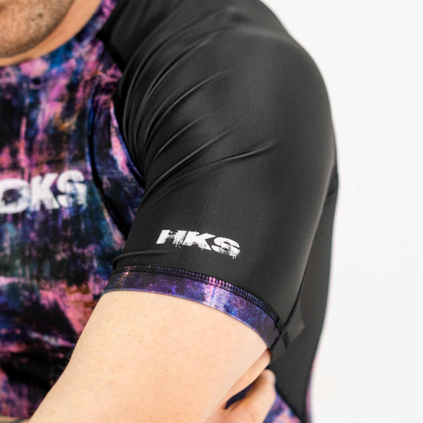 Hooks Short Sleeve BJJ Rash Guard - Grunge