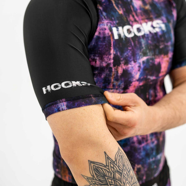 Hooks Short Sleeve BJJ Rash Guard - Grunge