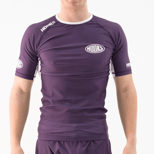Hooks - Fusion Short Sleeve Rash Guard - Plum