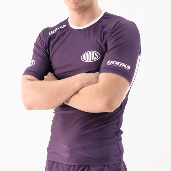 Hooks - Fusion Short Sleeve Rash Guard - Plum