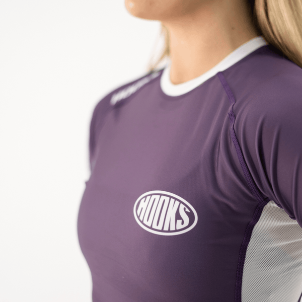 Hooks - Women's Fusion Short Sleeve Rash Guard - Plum
