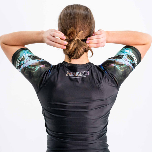 Hooks Short Sleeve BJJ Rash Guard - Dark Lights