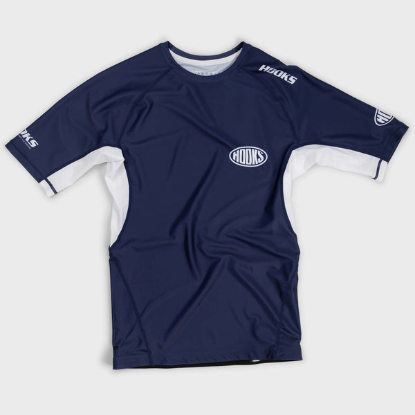 Hooks Short Sleeve BJJ Rashguard - Navy.