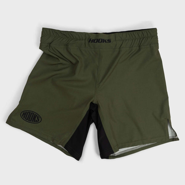 Hooks BJJ Grappling Shorts - Olive.