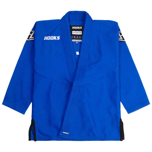 Hooks BJJ GI - Kids Prolight II - Blue with Black includes White Belt.
