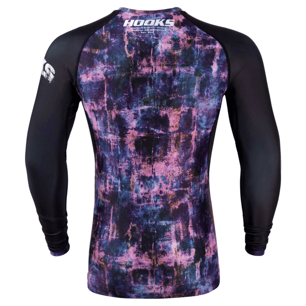 Hooks Long Sleeve BJJ Rash Guard - Grunge