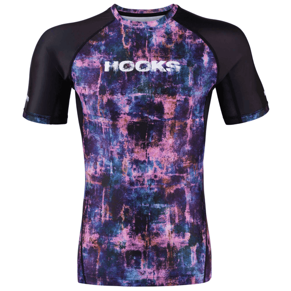 Hooks Short Sleeve BJJ Rash Guard - Grunge