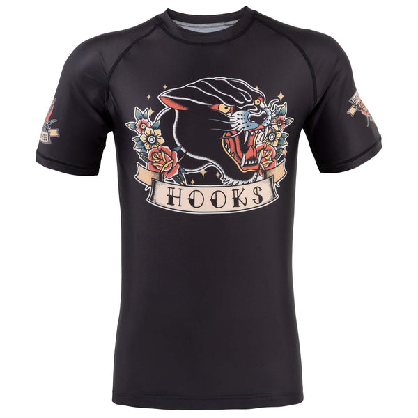 Hooks Short Sleeve BJJ Rash guard - Pantera Negra.