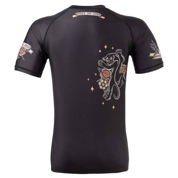 Hooks Short Sleeve BJJ Rash guard - Pantera Negra.