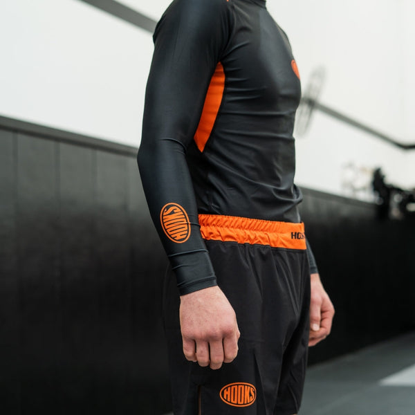 Hooks - Long Sleeve Rash Guard - Black Inferno