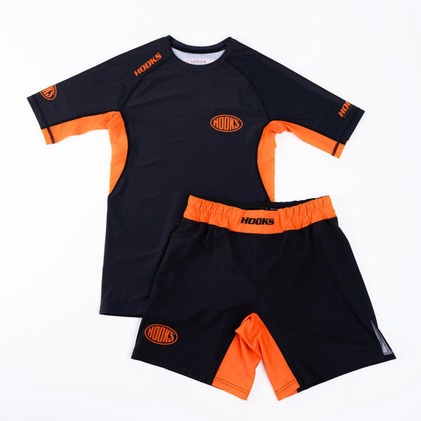 Hooks - Short Sleeve Rash Guard - Black Inferno