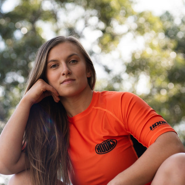 Hooks - Short Sleeve Rash Guard - Inferno