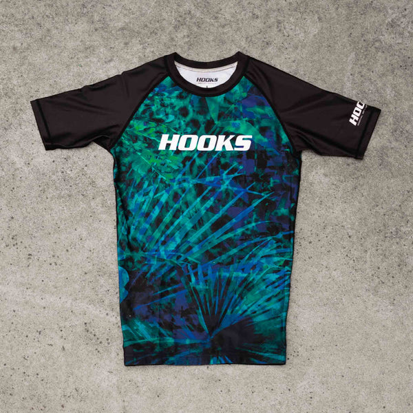 Hooks Short Sleeve Rash Guard - Jungle Reign