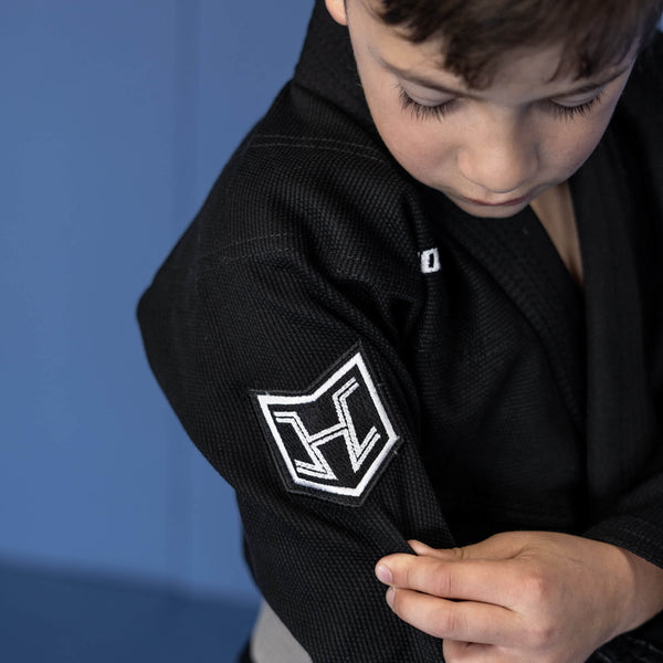 Brazilian Jiu Jitsu Kimono, Kids Prolight II BJJ GI by Hooks in Black and White