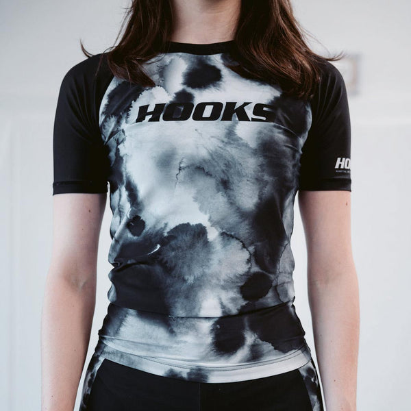 Hooks Kids BJJ Short Sleeve Rash Guard - Black Mist