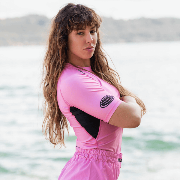 Hooks Short Sleeve Rash Guard - Rose Fusion