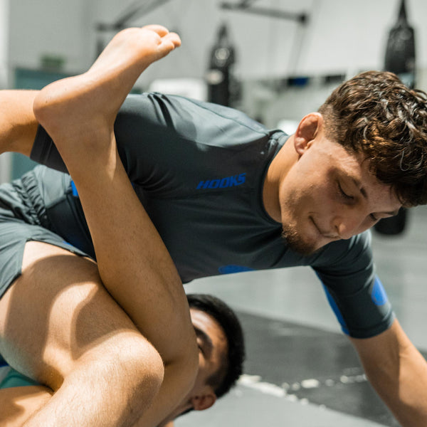 Hooks BJJ Rash Guard Grey/Blue