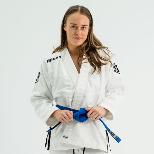 Hooks BJJ GI - Prolight II - White with Black.