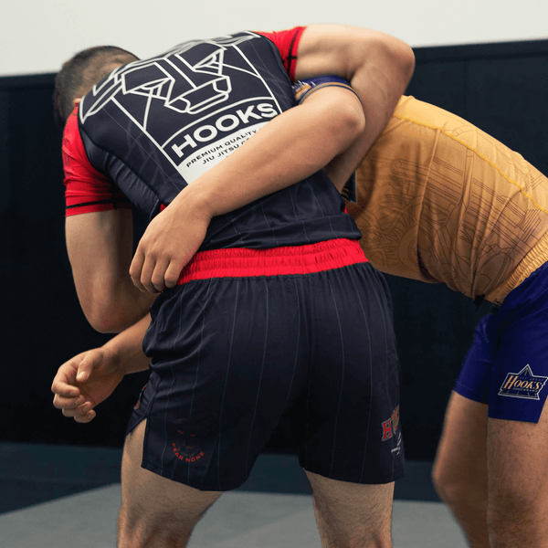 Back view of Headstrong Bulls Shorts in action pose