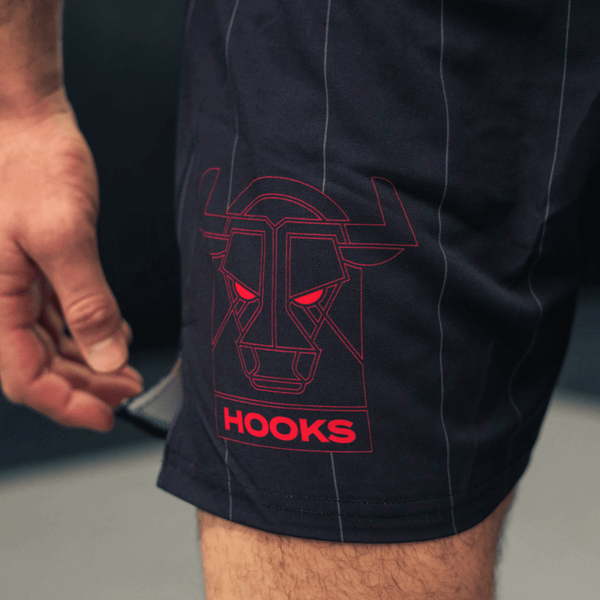 Close-up of Headstrong Bulls Shorts print and fabric detail
