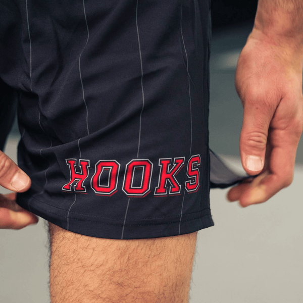 Detailed view of stitching and graphic on Headstrong Bulls Shorts