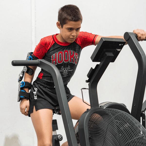 Kids Headstrong Bulls Rashguard worn in casual action setting