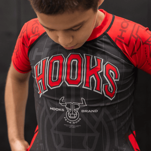 Close-up of chest print on Kids Headstrong Bulls Rashguard