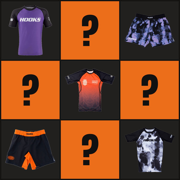 Halloween Mystery Box, Hooks rash guards and shorts with mystery tiles
