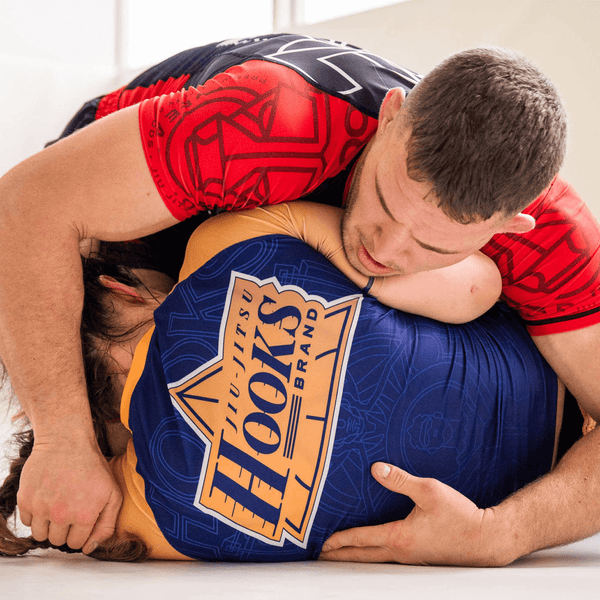Purple Showtime rashguard in action during training